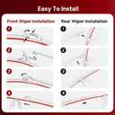 BERG REGEN 26"+21" Windshield Wiper Blades Replacement for Acura MDX 2007-2013, Dodge Durango 2004-2009, Honda CR-Z 2011-2016, Honda Crosstour 2013-2014 Genuine OEM Quality (Set of 2)