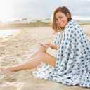 SmoothNovelty Ocean Life Ocean Beach Coastal Throw Blanket 50x60in Blue Nautical Coastal Bed Blanket Seashell Starfish Soft Flannel Throw Blankets for Adults Sofa Couch Bed Room Birthday Gift Decor