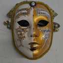 Masquerade Venetian Jester Mask Music Mardi Gras Wall Decorative Art Collection Mask (Golden)