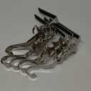 Christmas Stocking Holders for Mantle Set of 5, Reusable Christmas Stocking Hooks, No-Damage Xmas Hanger for Fireplace Mantle Grip Stand Christmas Decoration Ornaments Hanging Shelf Floor (Silver)