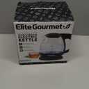 Elite Gourmet EKT1001 Electric 1.0L BPA-Free 1100W Glass Kettle Cordless 360 Base, Stylish Blue LED Interior, Handy Auto Shut-Off Function  Quickly Boil Water For Tea & More, Black