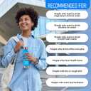 Magnesium Upgrade Alkaline Ion Mineral Water Bottle- 99.9% Pure Natural pH Water BPA Free Tritan Tumbler Coffee Sport Travel Office Outdoor Activities 500ml/16.90Oz (AQUA)