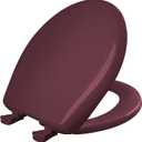 Bemis Classic Colors Slow Close Toilet Seat, Easy Clean Hinges and Durable Plastic Seat, Made in USA, Round, Loganberry