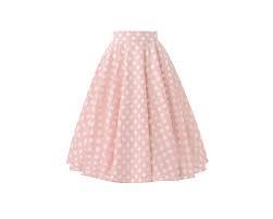 Women Polka Dot Midi Skirt Fashion High Waisted A Line Flowy Skirt 2026 Summer Casual Lightweight Beach Vacation Skirts, Small Size