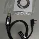 BAOFENG USB Programming Cable CH340 Chip Compatible UV-5R Mini BF-F8HP Pro 5RM UV-32 DM32 K5PLUS GMRS GM-15PRO UV-5G Plus GM21 AR-152 UV-21R Quansheng UV-K5 8 Ham Radio Accessories (Black)