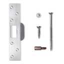 MOSECYOU Extra-Long Door Strike Plate 7", Extended Reinforced Striker Plate, Heavy Duty, Oversized to Repair Damaged Worn Frame/Slot/Jamb, Large Hole to Fix Latch Sticking (Satin Nickel)