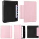 Vane Oak Magnetic Detachable Case for Kobo Libra 2 (2021), Slim PU Leather Case and Ultra Clear TPU Back Cover with Auto Wake/Sleep, Pink