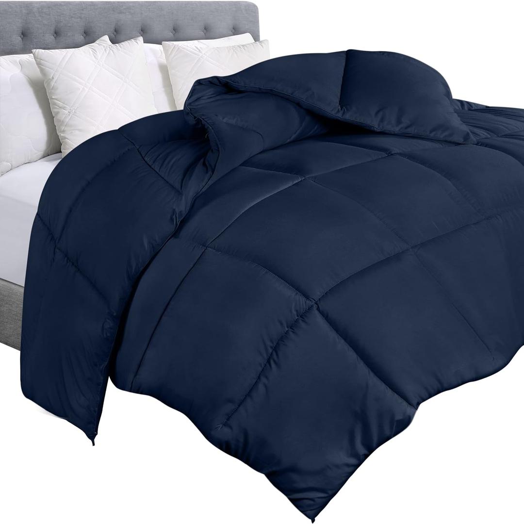 Utopia Bedding Comforter Duvet Insert, Quilted Comforter with Corner Tabs, Box Stitched Down Alternative Comforters Queen Size (Navy) (Queen (Pack of 1))