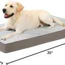 KSIIA Orthopedic Dog Bed Dog Crate Bed Waterproof for Large Dogs Deluxe Plush Washable Pet Mat with Egg Crate Foam & Removable Cover, 35 x 22 Inch, Gray