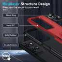 Janmitta for Motorola Moto G 2025 Case/Moto G 2026 Case with Screen Protector, Heavy Duty Shockproof Full Body Protective Cover Built in Rotatable Metal Holder for Moto-G-Play-2026,Red