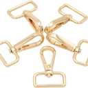 12 Pcs D Ring Swivel Lobster Claw Clasp, Push Gate Snap Hooks Trigger Clips(Gold, 1 1/4 inch)
