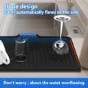 Dish Drying Matt for Kitchen Counter,10"14"18"20"Silicone Dry Rack Mat with Built in Drain, Kitchen Dry Mats for Dishes Drying Pad for Counter(18"12"black)