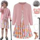 Girls 100th Day of School Little Old Lady Halloween Costume size 6Y