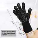 Comsmart BBQ Gloves, 1472F Heat Resistant Silicone Non-Slip Oven Mitts, Long Kitchen Gloves Perfect for Grilling, Cooking, Baking, Cutting Black