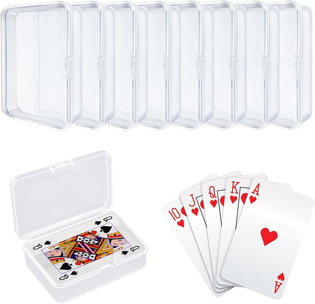 IOKUKI 8 Pcs Blank Playing Card Case, Clear Deck Box, Plastic Game Storage Box Holder for Bank, Business, PTCG Cards (8 PCS Clear)