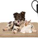 INVENHO Heated Dog Bed, Waterproof Adjustable Temperature Dog Cat Heating Pad with Timer, Indoor Pet Heating Pad for Cats Dogs Electric Pads for Dogs Cats, Pet Heated Pad