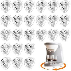 Honoson 24 Pcs Self Adhesive Caster Wheels Appliance Rollers Appliance Sliders For Kitchen 360° Swivel Universal Wheel Mini Small Kitchen (Clear With 3 Steel Ball Style)
