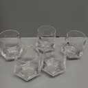 Hexagon Stemless Wine Glasses Set of 5 Elegant 10.5 oz, Durable, Dishwasher Safe, Spill-Proof Design, Perfect for Wine, Cocktails, Whiskey, Everyday Use, Dinner Parties, and Entertaining, Giftable
