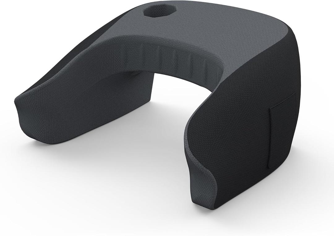 Reading & Gaming Pillow, Extra Large Lap Pillow for Adults , Memory Foam Support for Reading, Work, Gaming (Switch/Steam Deck), Bed, Sofa - Removable Cover (Dark Gray)