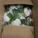 Lvydec 2 Pack Artificial Peony Garland - 6ft Silk White Peony Flower Arch Vine for Wedding Party Table Decoration, 72 inches