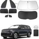 TINGLU Window Shades for Kia Telluride 2020 2021 2022 2023 2024 2025 Accessories Car Side Full Windows Rear Triangular Windshield Sun Shade Sun UV Rays & Privacy Protection for Camping 8PCS