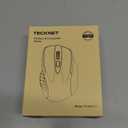 TECKNET Wireless Mouse (BT5.0/3.0 & 2.4G) Rechargeable 4800 DPI Silent USB A & Bluetooth Mouse 6 Buttons, Wide Compatibility - Grey