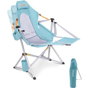 KingCamp Hammock Camping Chair with Footrest & Breathable Mesh Back 400 lbs