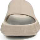 Cloud Slides for Women Pillow Slides Shower Shoes Cloud Recovery Slide Sandals Cushion Thick Sole Pillow Slippers Comfort Indoor and Outdoor Slide (Beige)