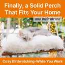Cat Hammock with Industrial-Grade Suction Cups - Solid Pine Wood Seat, Soft Cushion - 42 lb Capacity
