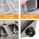 Pizza Topping Station 10 Pans Pizza Storage Container Topping containers with Lids Spoon Condiment Organizers Buffet Containers Set for Restaurant Pizza Sauce Jam Fruit Ingredient