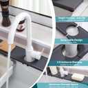 Faucet Mat for Kitchen Sink with Raised Feet, Fast Drying Diatomite Stone Sink Tray, Water Absorbent Faucet & Sink Splash Guard, Prevents Moisture Buildup, Durable Protector for Bathroom Counter, 23.7" x 4"