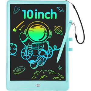 LCD Writing Tablet for Kids 10 Inch Colorful Toddler Doodle Board Drawing Tablet Reusable Electronic Drawing Pads Educational and Learning Toys for 3-8 Years Old Boy and GirlsBlue (C2B)