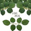 100 Pcs Artificial Flowers Green Leaf Bulk Faux Greenery Silk Fake Rose Leaves Bouquet Garland Wreath Floral Arrangement Supplie DIY Craft (6 Large-Leaf Green)