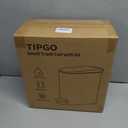 TIPGO Slim Bathroom Trash Can with Lid Soft Close, Step Pedal, 6 Liter / 1.6 Gallon Stainless Steel Trash Bin, Small Garbage Cans for Bedroom, Office, Kitchen (White)