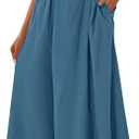 KIRUNDO Summer Dresses for Women 2026 Halter Maxi Wedding Guest Party Cocktail Semi Formal Elegant Classy Long Sundress (Blue, L)