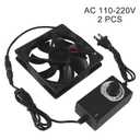 2PCS Blower Cooling Fan 120x25mm 110V 220V AC Powered Cooling Fan Dual-Ball Bearings 3 to 12V Speed Controller Fan for Receiver DVR Compatible with PlayStation Xbox Component