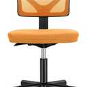 Sweetcrispy Small Office Chair, Ergonomic Low-Back Mesh Rolling Work Swivel Chairs with Wheels, Armless Comfortable Seat Lumbar Support for Home, Bedroom, Study, Student, Adults,Classic Orange