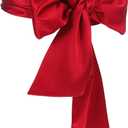 Pack of 1 Red Women Dress Satin Sash Waist Belts Formal Wedding Prom Long Silk Sash Girls Bridal Waist Belts for Party Special Occasion Double Side Costume Accessories