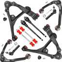 4WD 10PCS Front End Suspension Kit for Chevy Silverado GMC Sierra Suburban Yukon XL 1500 Tahoe, Escalade ESV EXT, 4 Control Arms w/Ball Tie Rods Sway Bars Replacement