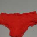 ohyeah Women Cheeky Underwear Panties Hipster Cotton Crotch Mid Waist Lace Trim Boyshorts Panties for Women Full Coverage (X-Small-Small, 1- Red)