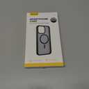 Lamicall Magnetic Case for iPhone 15 Pro Max, for Magsafe - [Diamond Textured Anti-Slip Edge] [Military Grade Shockproof Protection] Translucent Hard Slim Magnet Protective Cover (Black)