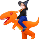 Thremhoo Kids Inflatable Dinosaur Costume Halloween Blow up costume Riding A T-rex Funny Costume for Party Dress-up Pretend