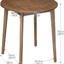 HOOBRO Bamboo Dining Table, Round Dining Table for 2, 27.5" Kitchen Table for Small Space, Writing Table, Easy to Assemble, for Dining Room, Living Room, Office, Kitchen, Apartment, Brown BR71CZ01G1, 27.5”D x 27.5”W x 29.5”H