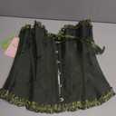 Vintage Corset Tops for Women Renaissance Corset Bustier Lingerie Overbust Bodyshaper Top (Green)
