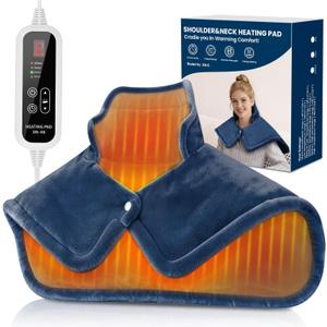 Neck Heating Pad, Heating Pads for Neck and Shoulders and Back with 6 Heat Options 4 Auto-Off Timer, Weighted Heating Pad for Back Pain Relief, Gifts for Mom Women Christmas Birthday