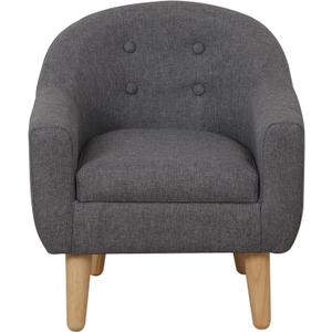 Single Linen Fabric Kids Armchair, Toddler Sofa and Couch with Wooden Legs, Ideal Children Seat for Children Gift (Gray)