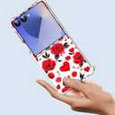 Case for Samsung Galaxy Z Flip 7,Red Rose Love Hearts Drop Protection Shockproof Case TPU Full Body Protective Scratch-Resistant Cover for Galaxy Z Flip7