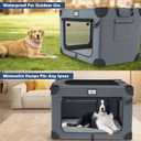 36 Inch Soft Dog Crates, Portable Travel Crate for Large Dogs, 3-Door Foldable Soft Kennel with Mesh Windows for Indoor & Outdoor Travel, with Blanket and a Foldable Bowl