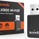Tenda WiFi Adapter for Desktop PC, AX900 USB WiFi Adapter with Dual Band 600Mbps 5GHz/ 286Mbps 2.4GHz, Built-in Driver for Windows 11/10/7, USB WiFi Dongle(U11) (U11|WiFi 6|AX900)