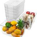 Attelite Clear Plastic Storage Bins,Large 12 Pack Pantry Organizer with Handle,BPA Free Plastic Storage Containers for Fridge,Closet,Bathroom,Under Sink and Kitchen Organization